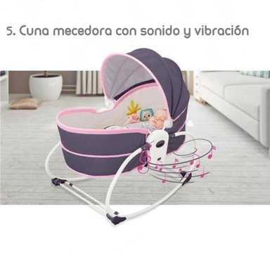 CUNA MOISÉS LUBABYCAS COZY ACERO VERDE 5 EN 1 CON VIBRACIÓN MOSQUITERO - 7