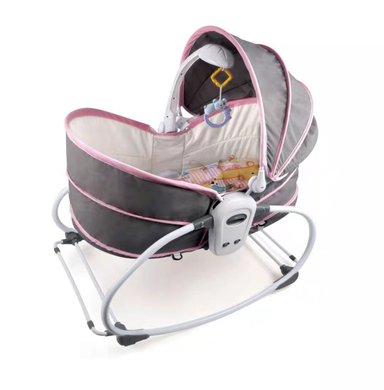 CUNA MOISE S 5 EN 1 CON VIBRACION MOSQUITERO LUBABYCAS ROSADA - 1