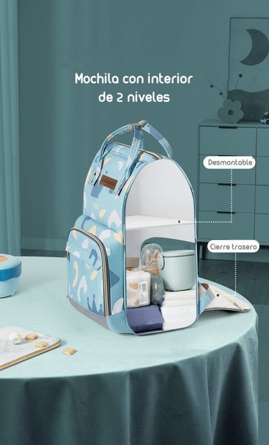 MOCHILA MATERNAL IMPERMEABLE CON USB LUBABYCAS ROSADA - 4