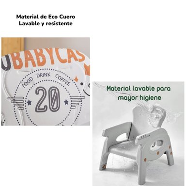 SILLA COMER LUBABYCAS MULTIFUNCIONAL CON RUEDAS NARANJO - 6