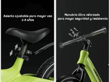 BICICLETA LUBABYCAS EQUILIBRIO APRENDIZAJE 2-8AÑOS VERDE - 3