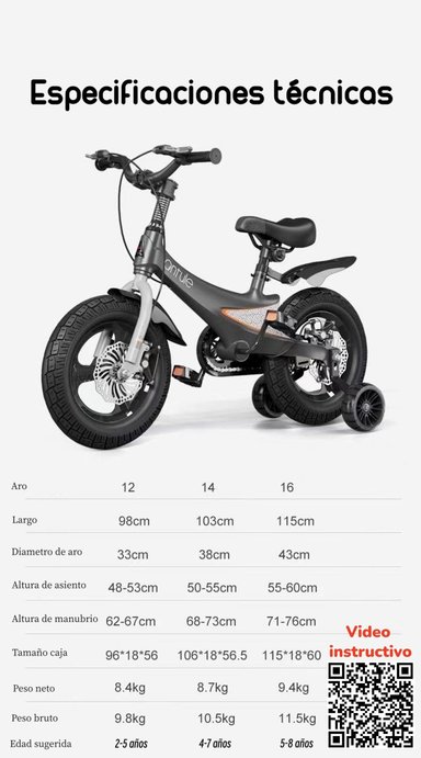 BICICLETA LUBABYCAS ARO 16 INFANTIL 5-8 AÑOS NIÑA ROSADA - 4