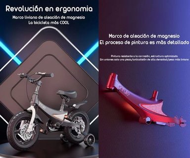 BICICLETA INFANTIL 2-5 AÑOS NIÑO ARO 12 LUBABYCAS GRIS - 2