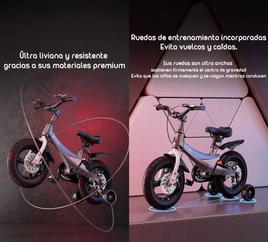 BICICLETA LUBABYCAS ARO 16 INFANTIL 5-8 AÑOS NIÑO GRIS - 4