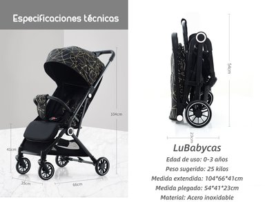 COCHE PASEO LUBABYCAS ÚLTRA COMPACTO ROSADO - 8