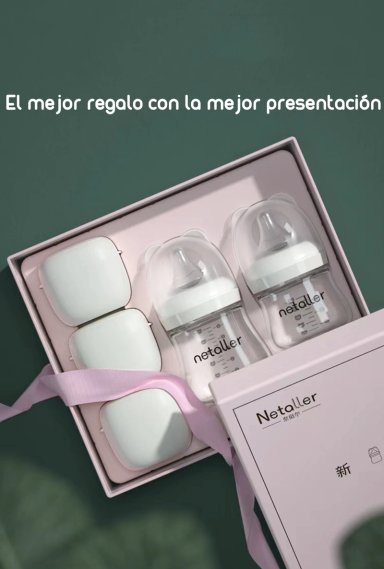 SET LUBABYCAS 2 MAMADERAS CON PROTECTORES 3 CHUPETES CAJA AZUL - 3