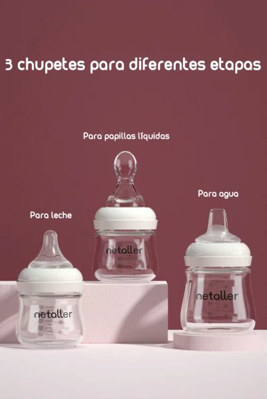 SET LUBABYCAS 2 MAMADERAS CON PROTECTORES 3 CHUPETES CAJA AZUL - 4