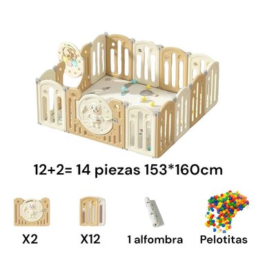 CORRAL LUBABYCAS BEBÉ 153X160 CM CON ACCESORIOS AMARILLO - 2