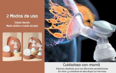 EXTRACTOR DE LECHE LUBABYCAS VERDE DOBLE INALAMBRICO NEVI BY - 5