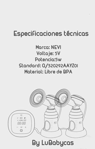 EXTRACTOR DE LECHE LUBABYCAS VERDE DOBLE INALAMBRICO NEVI BY - 8