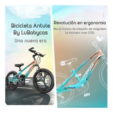 BICICLETA INFANTIL 10-15 AÑOS ARO 22 LUBABYCAS VERDE - 2