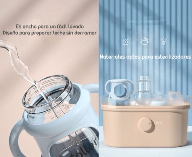 MAMADERAS LUBABYCAS CON CHUPETES Y PROTECTOR AZUL - 5