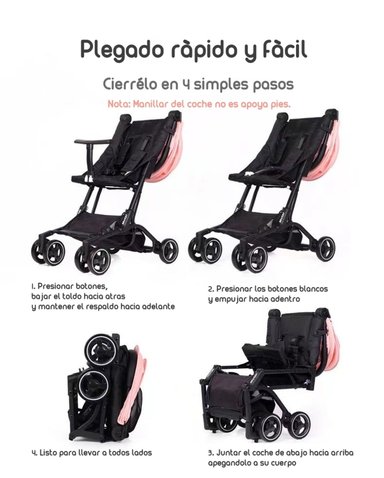 COCHE PASEO LUBABYCAS PREMIUM ÚLTRA COMPACTO NEGRO - 4