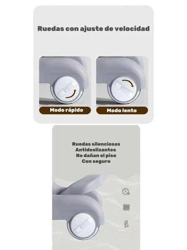 ANDADOR CAMINADOR LUBABYCAS 5 EN 1 CON APOYA PIES GRIS - 5