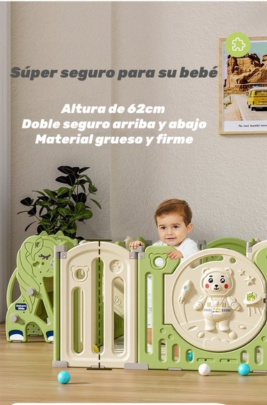 CORRAL LUBABYCAS ARMADO MULTIPOSICIONES ACCESORIOS 160*191 CM VERDE - 3
