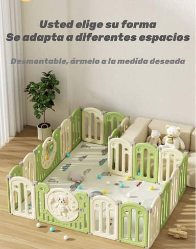 CORRAL LUBABYCAS ARMADO MULTIPOSICIONES ACCESORIOS 160*191 CM VERDE - 5