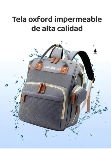 MOCHILA LUBABYCAS MATERNAL IMPERMEABLE CON ACCESORIOS AZUL - 5
