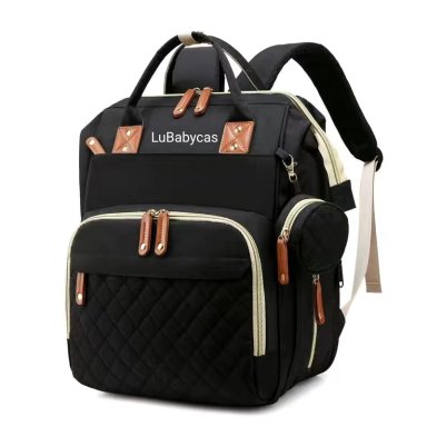 MOCHILA LUBABYCAS MATERNAL IMPERMEABLE CON ACCESORIOS NEGRO - 1