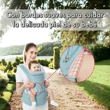 PORTABEBÉ LUBABYCAS ERGONÓMICO MULTIFUNCIONAL 3 EN 1 MENTA - 5