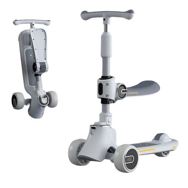 SCOOTER LUBABYCAS 3 RUEDAS 2 EN 1 ÚLTRA RESISTENTE GRIS - 1