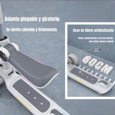 SCOOTER LUBABYCAS 3 RUEDAS 2 EN 1 ÚLTRA RESISTENTE GRIS - 2