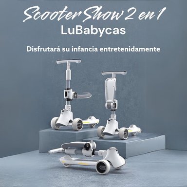 SCOOTER LUBABYCAS 3 RUEDAS 2 EN 1 ÚLTRA RESISTENTE GRIS - 6