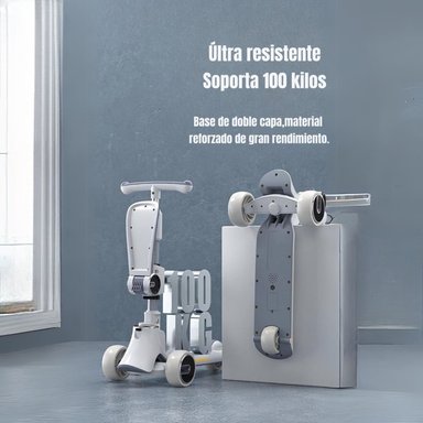 SCOOTER LUBABYCAS 3 RUEDAS 2 EN 1 ÚLTRA RESISTENTE GRIS - 7