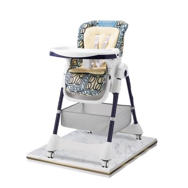 SILLA COMER LUBABYCAS MULTIPOSICIONES CON RUEDAS MIX AZUL - 1