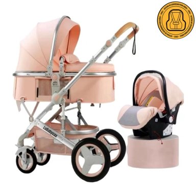 COCHE LUBABYCAS TRAVEL SYSTEM CON ACCESORIOS ROSADO - 1