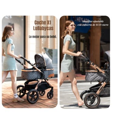 COCHE CUNA LUBABYCAS CON SILLA NIDO Y ACCESORIOS NEGRO - 3
