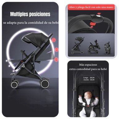 COCHE DE PASEO COMPACTO CON ACCESORIOS LUBABYCAS ROJO - 3