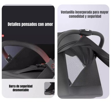 COCHE DE PASEO COMPACTO CON ACCESORIOS LUBABYCAS ROJO - 5