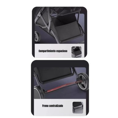 COCHE DE PASEO COMPACTO CON ACCESORIOS LUBABYCAS ROJO - 7