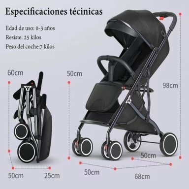 COCHE DE PASEO COMPACTO CON ACCESORIOS LUBABYCAS ROJO - 9
