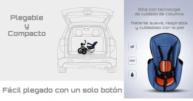 TRICICLO REVERSIBLE Y PLEGABLE CON ACCESORIOS GRIS LUBABYCAS - 4