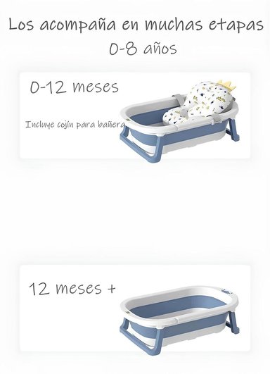 BAÑERA LUBABYCAS PLEGABLE CON TERMÓMETRO COJIN Y MÁS ACCESORIOS ROSADO - 2