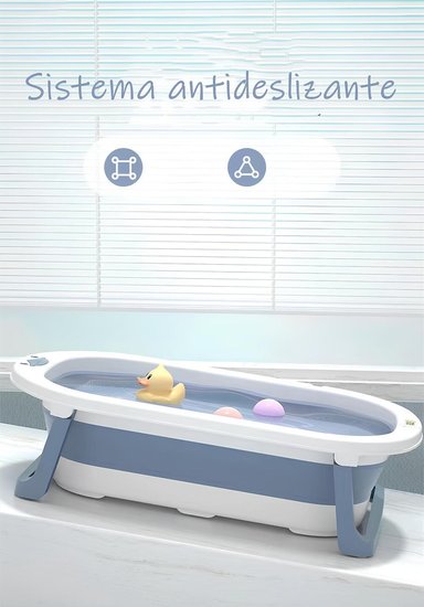 BAÑERA LUBABYCAS PLEGABLE CON TERMÓMETRO COJIN Y MÁS ACCESORIOS ROSADO - 7