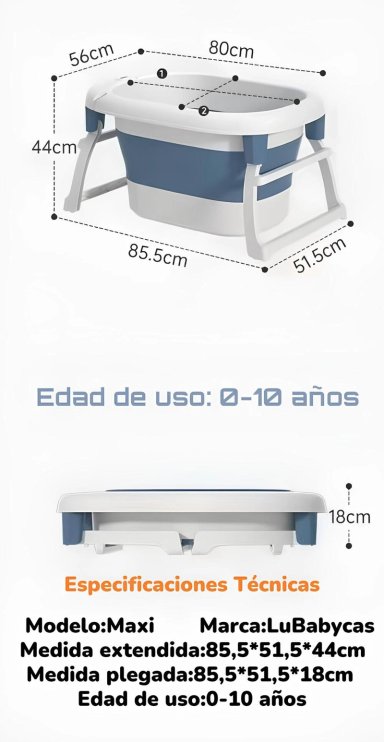 BAÑERA LUBABYCAS CON COJIN TERMÓMETRO MÁS ACCESORIOS ROSADO - 8