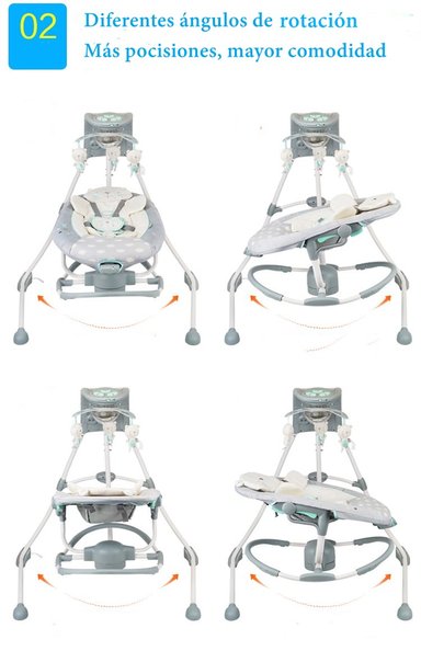 COLUMPIO INGENUITY MECEDORA ELECTRICO 360° LUBABYCAS GRIS - 4