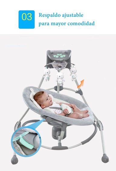 COLUMPIO INGENUITY MECEDORA ELECTRICO 360° LUBABYCAS GRIS - 5