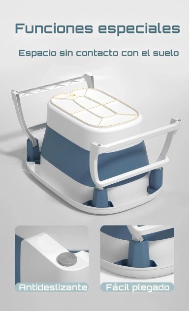 BAÑERA LUBABYCAS CON COJIN TERMÓMETRO Y MÁS ACCESORIOS AZUL - 5