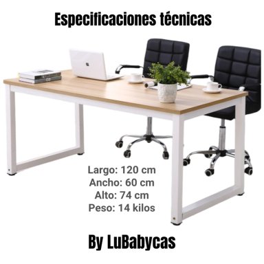 ESCRITORIO MESA 120*60*74CM BY LUBABYCAS BLANCO - 6