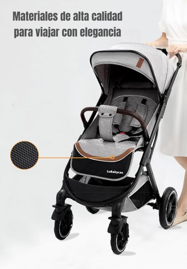 COCHE PASEO LUBABYCAS CON CUBRE PIES GRIS - 3