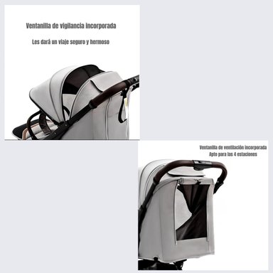 COCHE PASEO LUBABYCAS CON CUBRE PIES GRIS - 6