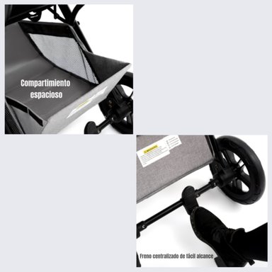 COCHE PASEO LUBABYCAS CON CUBRE PIES NEGRO - 5