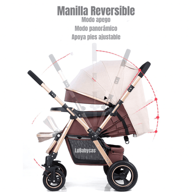 COCHE PASEO LUBABYCAS REVERSIBLE RUBIK NEGRO - 3