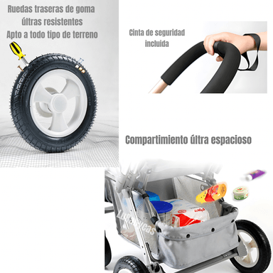 COCHE PASEO LUBABYCAS REVERSIBLE RUBIK NEGRO - 5