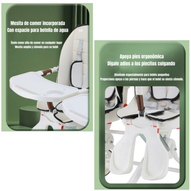 COCHE DOBLE CON MESITA DE COMER RECLINABLE GRIS LUBABYCAS - 6