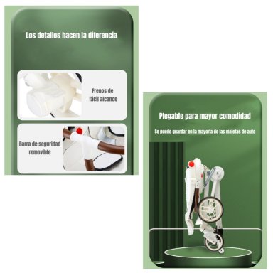 COCHE DOBLE CON MESITA DE COMER RECLINABLE GRIS LUBABYCAS - 7