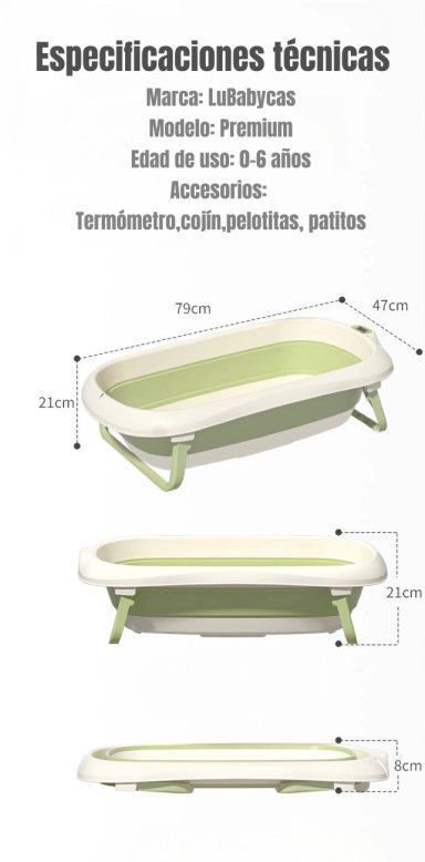 BAÑERA LUBABYCAS CON TERMÓMETRO COJÍN PREMIUM ROSADO - 8